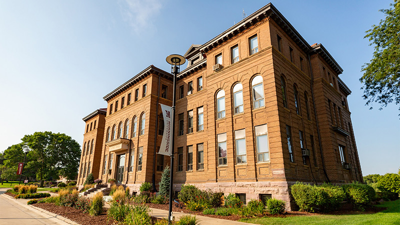 Exterior photo of College Hall building